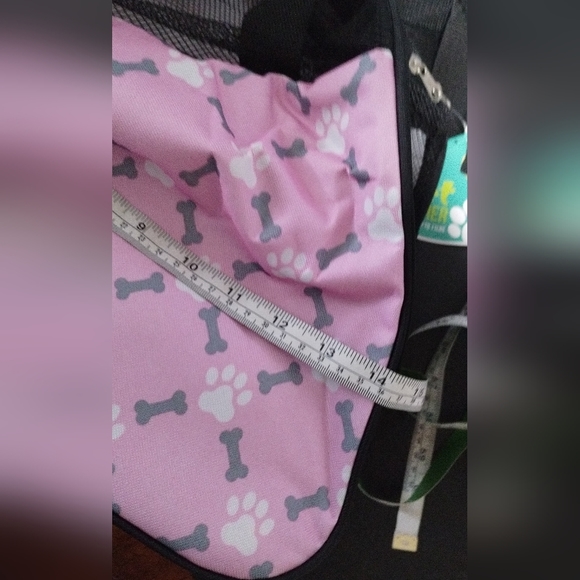Pink Pet Carrier Tote Bag Dog Cat Bone Paw Print Travel Comfort - Picture 14 of 15